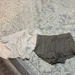 Set of Two Joy Lab Flutter Shorts in Cream and Brown